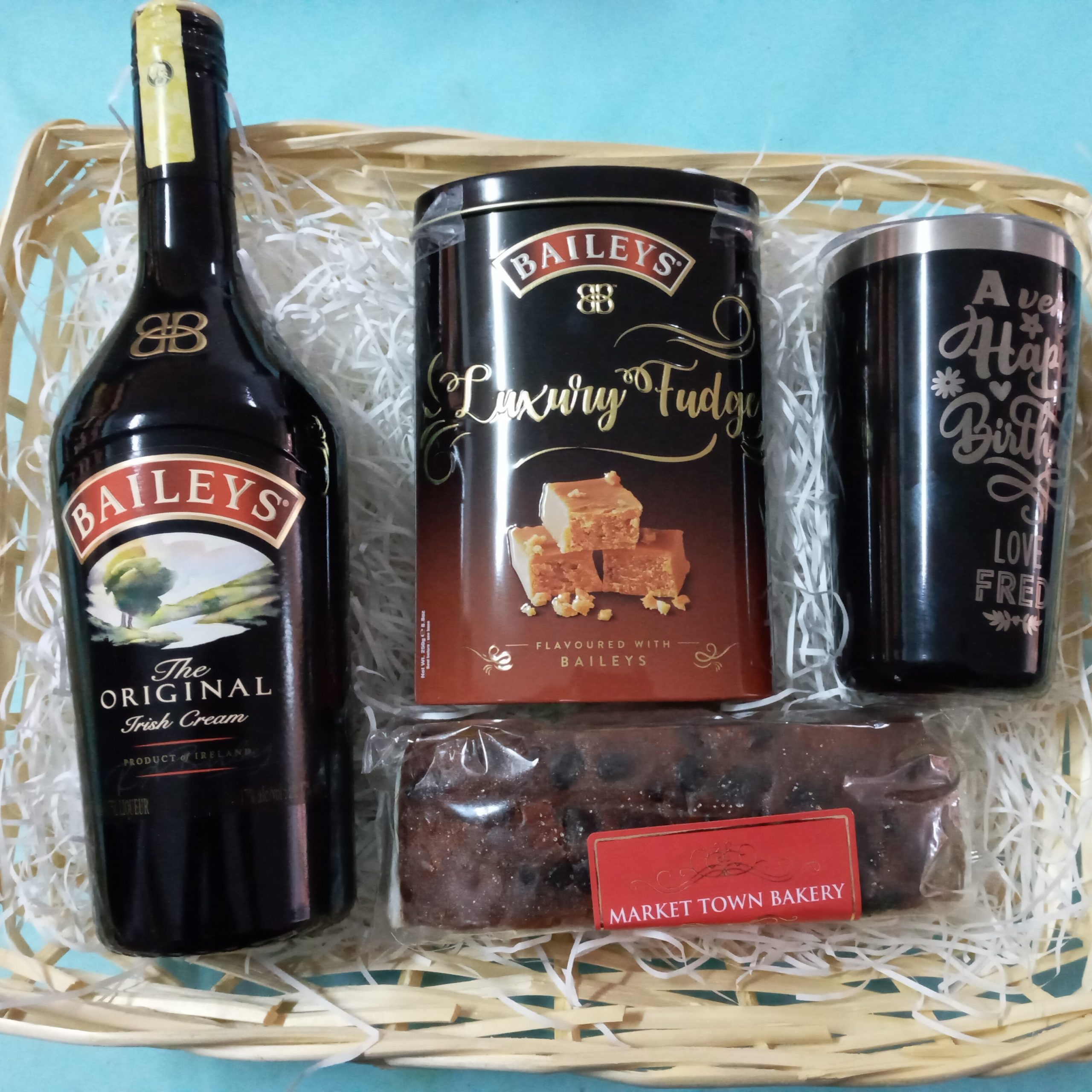 Wrapped heart hamper